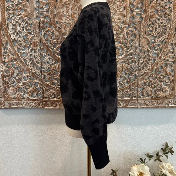 DKNY Women's Animal Print Crewneck Long Sleeve Sweater, Sequin Embellishment - Picture 6 of 15